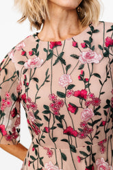 Arabella Embroidered Tulle Maxi Dress | Rose Garden